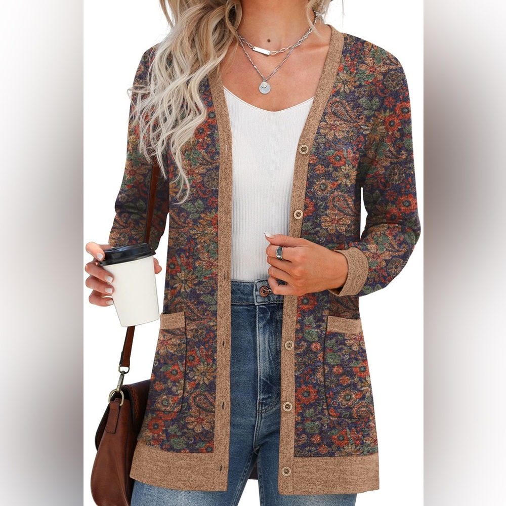 Grecerelle long cardigan long sleeve loose sweater oversize Size Large